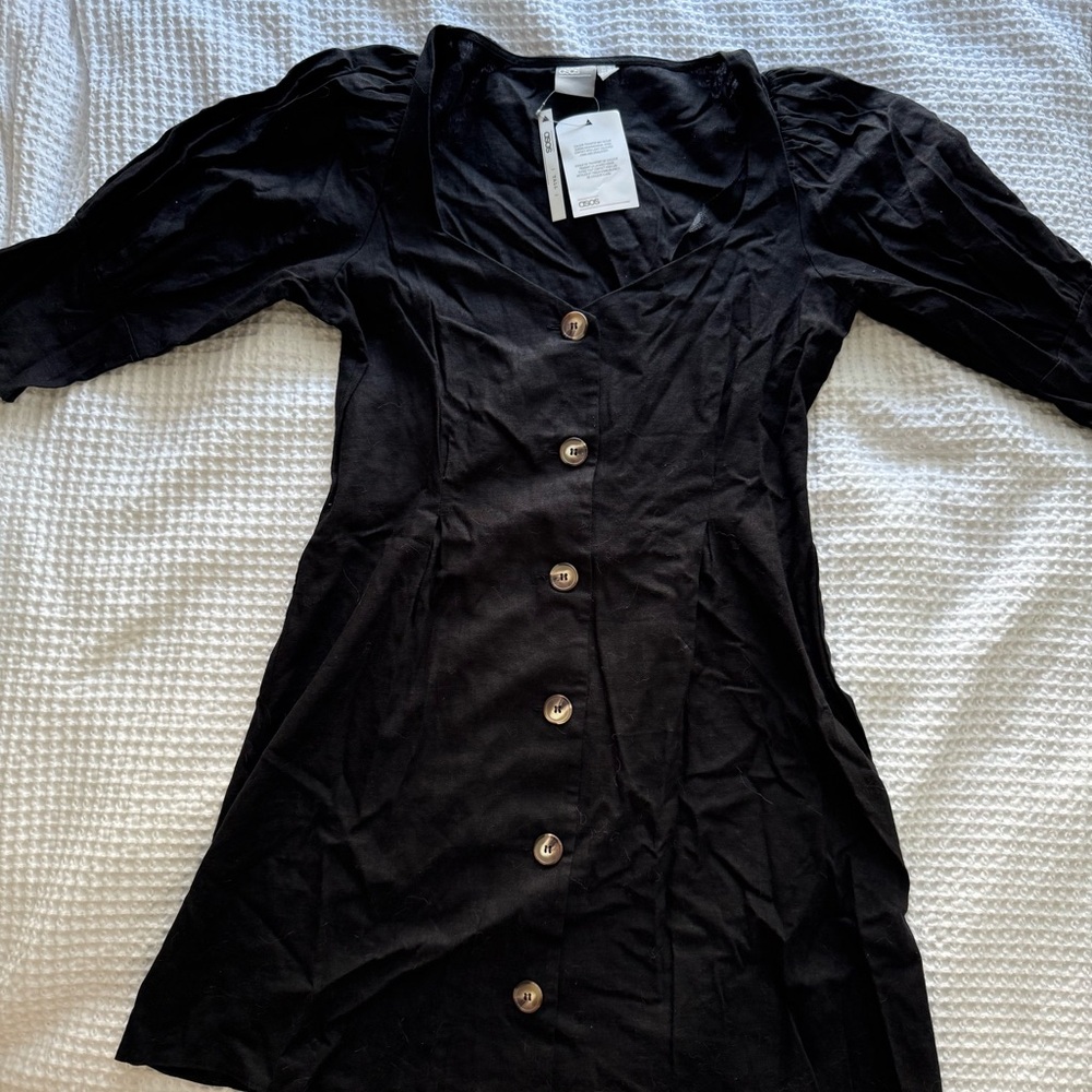 Elegant Black Button-Down Dress